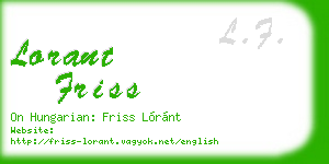 lorant friss business card