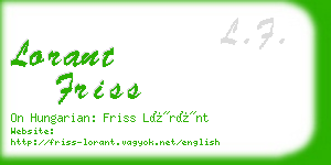lorant friss business card